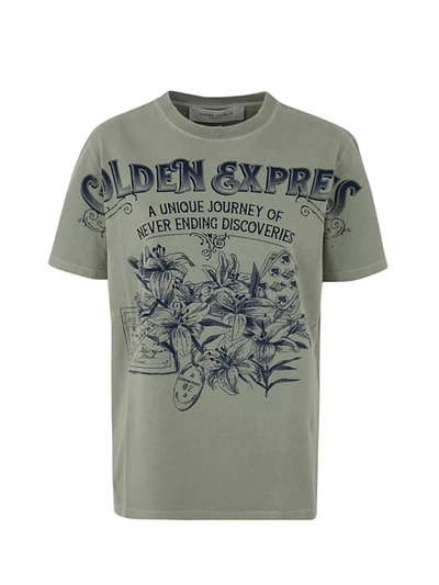 Golden Goose Journey W S T Shirt Regular S S Golden Express In Seagrass Blue