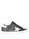 Golden Goose Super Star  Leather Upper Shiny Leather Star And Heel In Black White