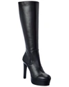 Stuart Weitzman Ave 130 Leather Knee-high Platform Boot In Black