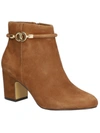 Bella Vita Diaz Womens Faux Suede Heel Ankle Boots In Brown