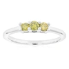 VIR JEWELS 3/8 CTTW 3 STONE ROUND CUT YELLOW DIAMOND ENGAGEMENT RING .925 STERLING SILVER PRONG SET