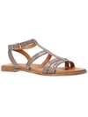 Bella Vita Ira Womens Animal Print Open Toe Flat Sandals In Grey
