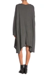 Go Couture Long Sleeve Oversized Sharkbite Dress In Charcoal Square