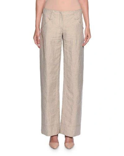 Giorgio Armani Relaxed Logo-pocket Pants, Beige