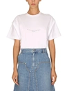 Stella Mccartney Crystal Logo T-shirt In Bianco