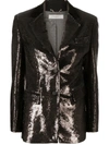Golden Goose Sequin Embellished Single-breasted Blazer In Grey