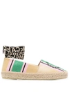 Stella Mccartney Women's Gaia Espadrilles Sandal | Size 37 | 810168e00091 Color 3929 In Green