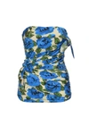 Philosophy Di Lorenzo Serafini Floral-print Strapless Top In Fantasia Avorio