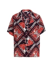 Valentino Bandana-print Short-sleeve Silk Shirt In Multicolor