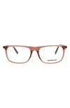Montblanc 56mm Square Optical Glasses In Transparent Burgundy Black