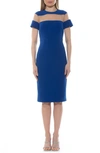 Alexia Admor Everleigh Short Sleeve Midi Cocktail Dress In Cobalt