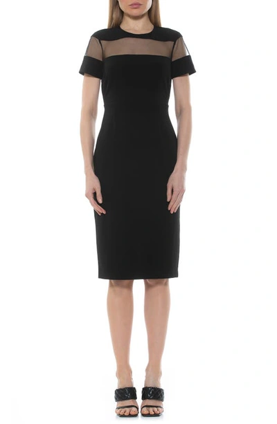 Alexia Admor Everleigh Short Sleeve Midi Cocktail Dress In Black