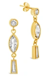 Sterling Forever Suvi Cz Drop Earrings In Gold