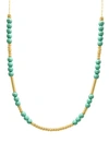 ADORNIA 14K GOLD PLATED BEADED NECKLACE