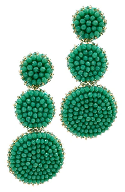 Adornia Beaded Linear Drop Earrings In Green