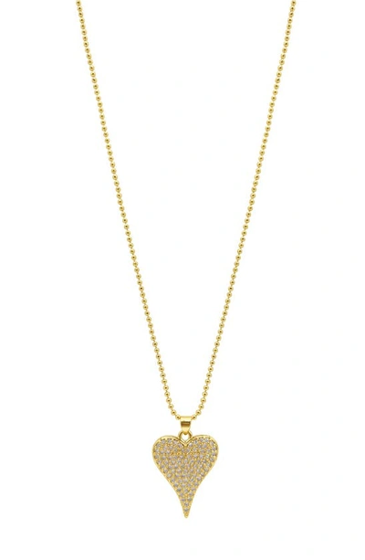 Adornia Cz Pointy Heart Pendant Necklace In Gold