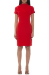 ALEXIA ADMOR SADEE DRAPED MOCKNECK SHEATH DRESS