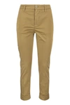 Dondup Erin - Slim Cotton Trousers In Tobacco