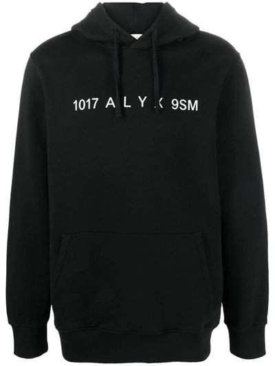 Alyx 1017  9sm Studded-logo Detail Hoodie In Black