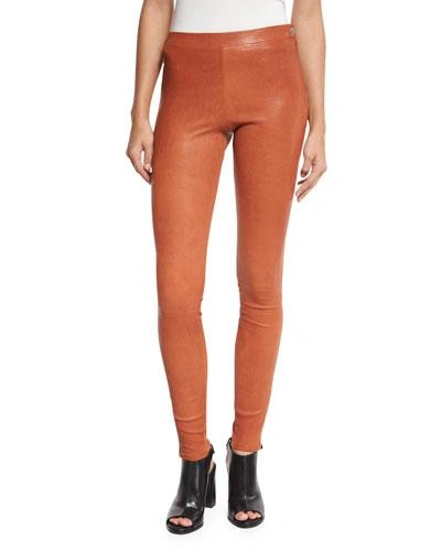 Elizabeth And James Xavier Zip-trim Leather Leggings, Cinnamon