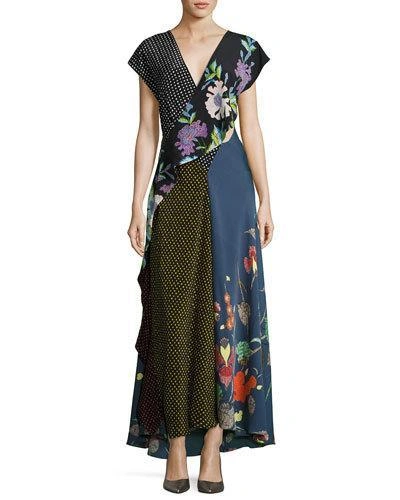 Diane Von Furstenberg Printed Ruffled Silk Crepe De Chine Wrap Dress In Multi