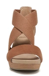 Dr. Scholl's Barton Band Wedge Sandal In Brown Microfiber