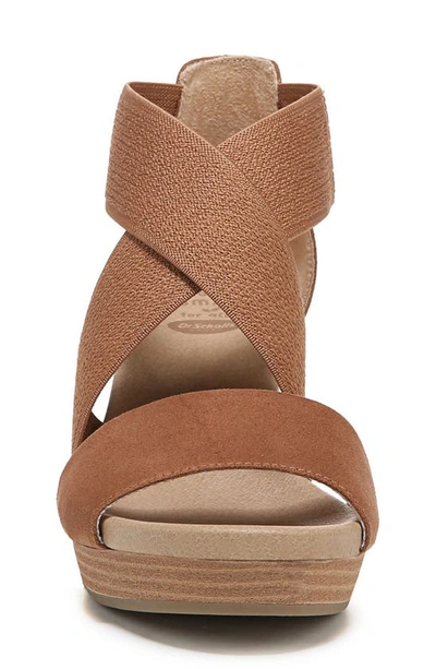 Dr. Scholl's Barton Band Wedge Sandal In Brown Microfiber