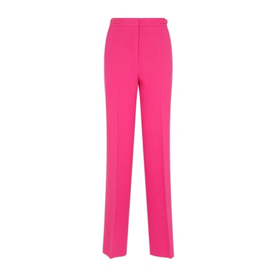 Gabriela Hearst Vesta High-rise Flared Wool Pants In Pink &amp; Purple
