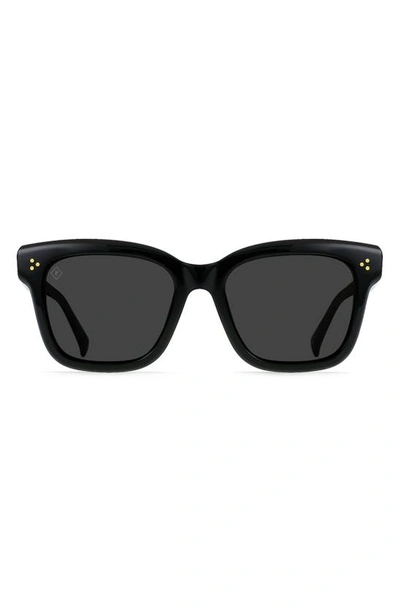 Raen Breya 54mm Polarized Square Sunglasses In Recycled Black/ Smoke Polar