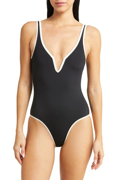 L*space Lspace Coco One-piece Swimsuit In Black/cream