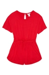 Nordstrom Kids' Jersey Romper In Red Lychee