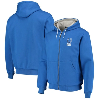 DUNBROOKE DUNBROOKE ROYAL INDIANAPOLIS COLTS CRAFTSMAN THERMAL-LINED FULL-ZIP HOODIE