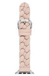 Kate Spade Women's Pink Leather Band For Apple Watch, 38, 40, 41mm And 42, 44, 45, 49mm In Blush