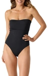TOMMY BAHAMA PALM MODERN STRAPLESS ONE-PIECE SWIMSUIT