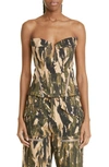 DION LEE CAMO V-WIRE CORSET TOP