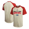 Majestic Men's  Threads Cream, Red Kansas City Chiefs Super Bowl Lvii Goal Line Stand Raglan T-shirt In Cream