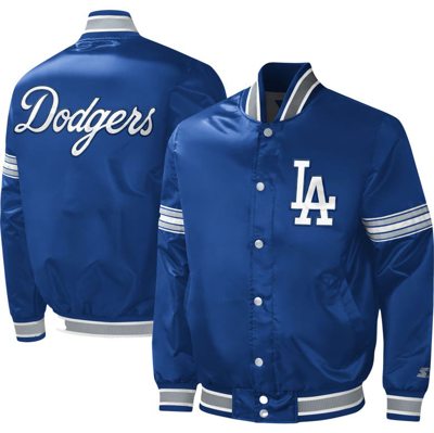 Starter Royal Los Angeles Dodgers Midfield Satin Full-snap Varsity Jacket
