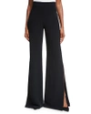 Alexis Aubree Side-slit Wide-leg Pants, Black | ModeSens