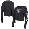 New Era Black Las Vegas Raiders Crop Long Sleeve T-shirt In Black