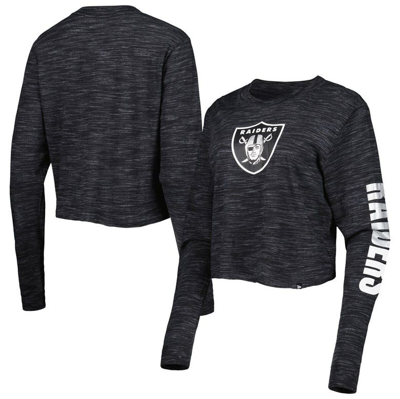 New Era Black Las Vegas Raiders Crop Long Sleeve T-shirt