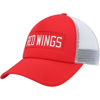 ADIDAS ORIGINALS ADIDAS RED/WHITE DETROIT RED WINGS TEAM PLATE TRUCKER SNAPBACK HAT