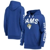 G-III 4HER BY CARL BANKS G-III 4HER BY CARL BANKS ROYAL LOS ANGELES RAMS EXTRA POINT PULLOVER HOODIE