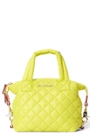 Mz Wallace Sutton Micro Quilted Crossbody Bag In Acid Yellow/light Gold
