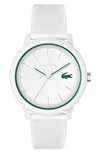 LACOSTE LACOSTE 12.12 SILICONE STRAP WATCH, 42MM