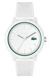 Lacoste Men's L.12.12 White Silicone Strap Watch 42mm In White