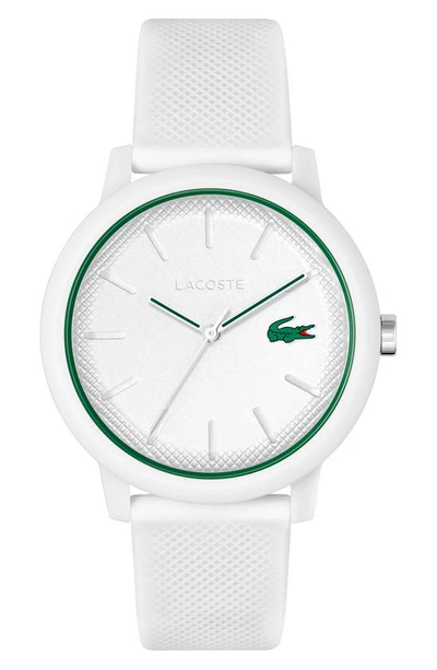 Lacoste Men's L.12.12 White Silicone Strap Watch 42mm