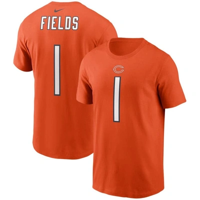 Nike Men's Justin Fields Orange Chicago Bears 2021 Nfl Draft First Round Pick Player Name And Number T-sh
