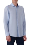 BUGATCHI SHAPED FIT SOLID LINEN BUTTON-UP SHIRT