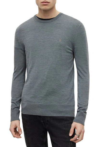 Allsaints Mode Merino Wool Crewneck Sweater In Como Blue