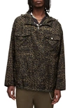 Allsaints Punta Leo Oversize Jacket In Worn Brown Leo